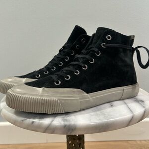 Allsaints Dumont Black suede High-Top Men's Sneakers